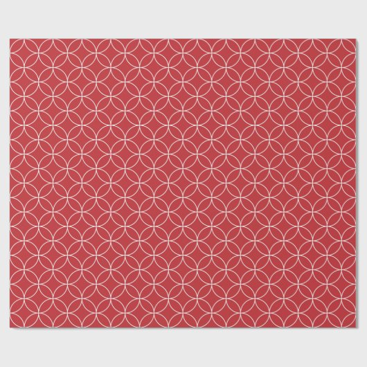 Wit op donkere rode overlappende cirkels cadeaupapier (Vlak)