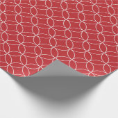 Wit op donkere rode overlappende cirkels cadeaupapier (Hoek)
