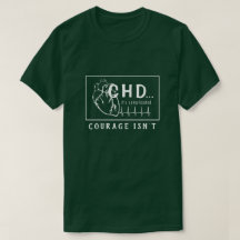 Wit op Donkere schets - CHD EKG Courage T-Shirt