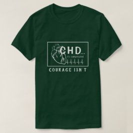Wit op Donkere schets - CHD EKG Courage T-Shirt