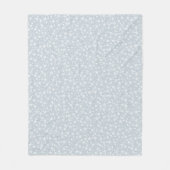 Wit op Dusty Blue | Lino Print Stars Patroon Fleece Deken (Voorkant)