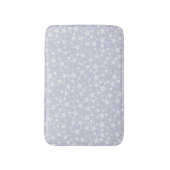Wit op Dusty Paarse | Lino Print Stars Patroon Badmat (Voorkant Verticaal)