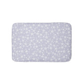 Wit op Dusty Paarse | Lino Print Stars Patroon Badmat (Voorkant)