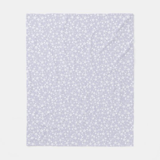 Wit op Dusty Paarse | Lino Print Stars Patroon Fleece Deken (Voorkant)