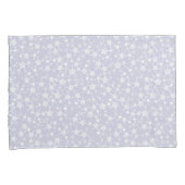 Wit op Dusty Paarse | Lino Print Stars Patroon Kussensloop (Voorkant-Rechts)