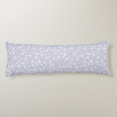 Wit op Dusty Paarse | Lino Print Stars Patroon Lichaamskussen (Achterkant)