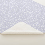 Wit op Dusty Paarse | Lino Print Stars Patroon Sherpa Deken (3/4)