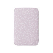 Wit op Dusty Pink | Lino Print Stars Patroon Badmat (Voorkant Verticaal)