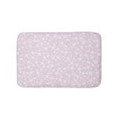 Wit op Dusty Pink | Lino Print Stars Patroon Badmat (Voorkant)