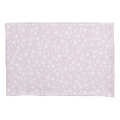 Wit op Dusty Pink | Lino Print Stars Patroon Kussensloop (Voorkant-Links)