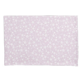 Wit op Dusty Pink | Lino Print Stars Patroon Kussensloop