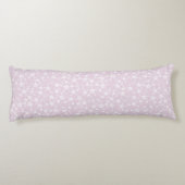 Wit op Dusty Pink | Lino Print Stars Patroon Lichaamskussen (Achterkant)