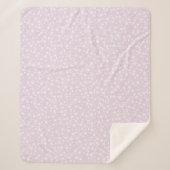 Wit op Dusty Pink | Lino Print Stars Patroon Sherpa Deken (Voorkant)
