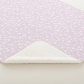 Wit op Dusty Pink | Lino Print Stars Patroon Sherpa Deken (3/4)