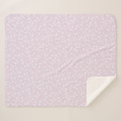 Wit op Dusty Pink | Lino Print Stars Patroon Sherpa Deken (Voorkant (horizontaal))