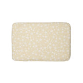 Wit op Geel | Lino Print Stars Patroon Badmat (Voorkant)
