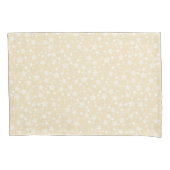 Wit op Geel | Lino Print Stars Patroon Kussensloop (Voorkant-Links)