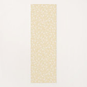Wit op Geel | Lino Print Stars Patroon Yogamat (Voorkant)