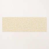 Wit op Geel | Lino Print Stars Patroon Yogamat (Voorkant (horizontaal))