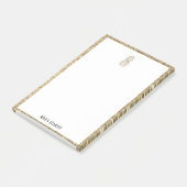 Wit op gouden namaak glinsterende ananas & rand post-it® notes (Schuin)