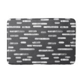 Wit op grafiet Inky afgeronde lijnen patroon Badmat (Voorkant)