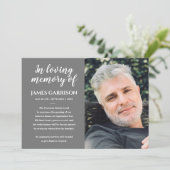 Wit op grijs in liefdevolle herinnering Fotoaankon Kaart (Staand voorkant)