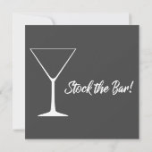 Wit op grijze 'Stock the Bar' Script Koppel Bruilo Kaart (Achterkant)