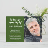 Wit op groen in liefdevolle herinnering Fotoaankon Kaart (Staand voorkant)