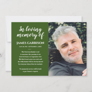 Wit op groen in liefdevolle herinnering Fotoaankon Kaart