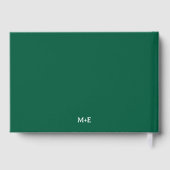 Wit op groen minimalistisch bruiloft gastenboek (Achterkant)