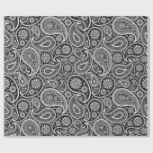 Wit op groen paisleypatroon, verpakking pa cadeaupapier (Vlak)