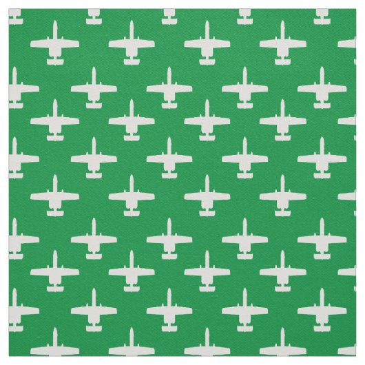 Wit op Groene A-10 Warthog Aanval Jet Pattern Stof (Swatch)