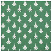 Wit op Groene Strike Eagle Fighter Jet Patroon Stof (Swatch)