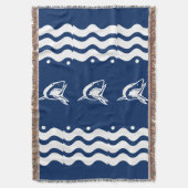 WIT op haai ZEE PAARD kustleven Deken (Voorkant Verticaal)