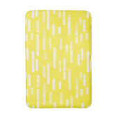 Wit op helder geel afgeronde lijnen patroon badmat (Voorkant Verticaal)