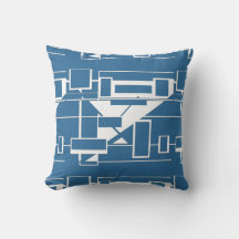 Wit op helderblauw geometrisch Abstract labyrint