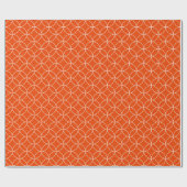 Wit op heldere Oranje overlappende cirkels Cadeaupapier (Vlak)