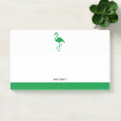 Wit op Heldergroene Flamingo & Rand met Naam Post-it® Notes (Kantoor)