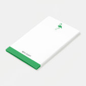 Wit op Heldergroene Flamingo & Rand w / Naam Post-it® Notes (Schuin)