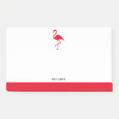 Wit op Helderrode Flamingo & Rand met Naam Post-it® Notes (Voorkant)