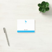 Wit op Hemelsblauw Flamingo & Rand met Naam Post-it® Notes (Kantoor)
