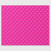 Wit op Hot Pink Overlappende cirkels Cadeaupapier (Vlak)