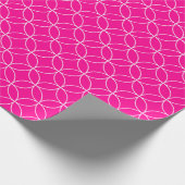Wit op Hot Pink Overlappende cirkels Cadeaupapier (Hoek)