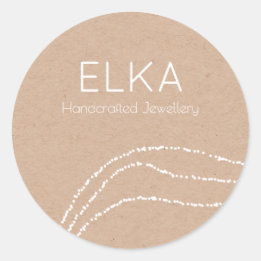 Wit op Kraft Look Designer Sticker