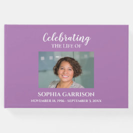 Wit op Lavendel Viering van het Leven met Foto Gastenboek