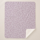 Wit op Mauve | Lino Print Stars Patroon Sherpa Deken (Voorkant)
