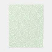 Wit op Mint Green | Lino Print Stars Patroon Fleece Deken (Voorkant)