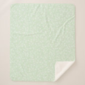 Wit op Mint Green | Lino Print Stars Patroon Sherpa Deken (Voorkant)