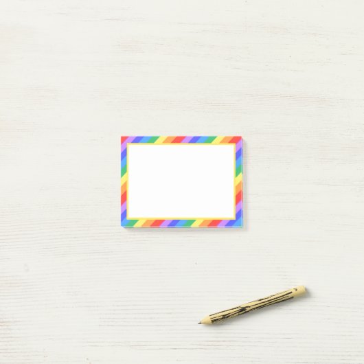 Wit op mooie multikleurige gestreepte post-it® notes (Op bureau)