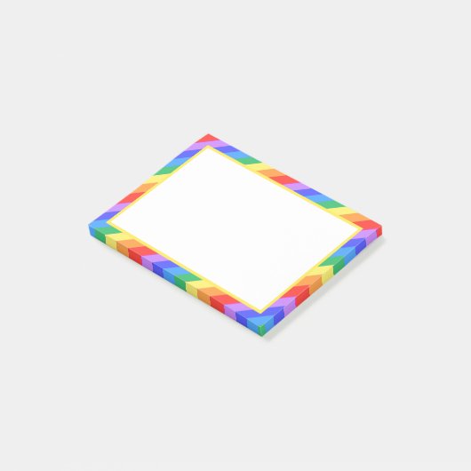 Wit op mooie multikleurige gestreepte post-it® notes (Schuin)